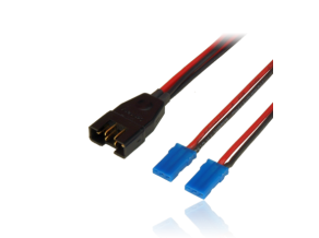 Adapter lead, MPX male / 2xJR female, wire 0.5mm², Silicon, length 10cm