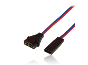 Adapter lead, MPX female / JR male, wire 0.34mm², Silicon, length 10cm