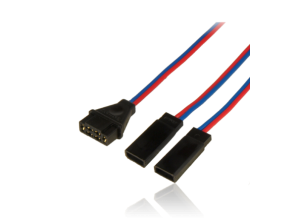 Adapter lead, MPX female / 2xJR male, wire 0.34mm², Silicon, length 10cm