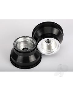 Wheels, satin chrome, dual profile (2.0" outer, 3.0" inner) (nitro rear / electric front) (2)