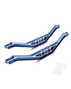 Chassis braces, lower machined 6061-T6 aluminium (Blue) (2 pcs) / hardware