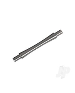 Axle, wheelie bar, 6061-T6 aluminium (grey-anodised) (1)/ 3x12 BCS (with threadlock) (2)